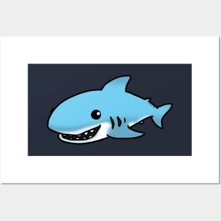 cute shark cartoon Posters and Art